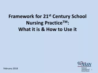 Framework for 21 st  Century School Nursing Practice TM :  What it is &amp; How to Use it