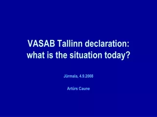 VASAB Tallinn declaration: what is the situation today?