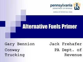 Alternative Fuels Primer