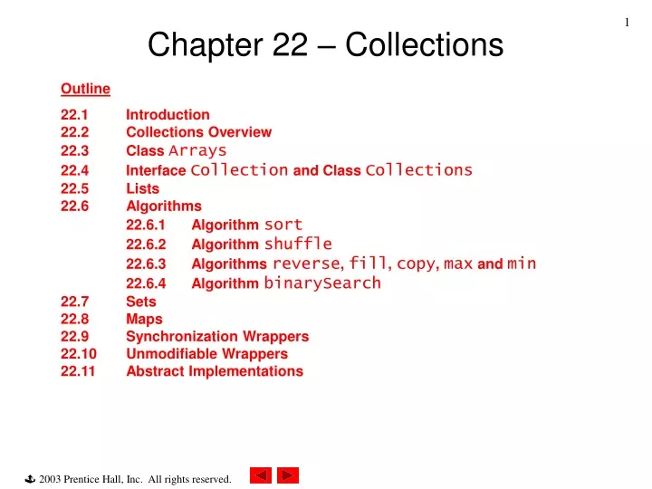 chapter 22 collections