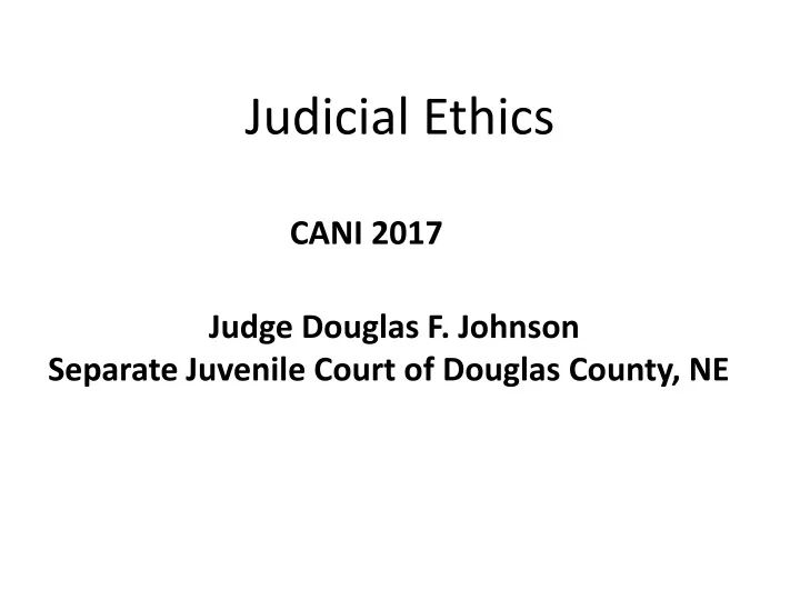 judicial ethics