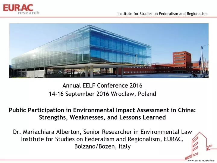 annual eelf conference 2016 14 16 september 2016