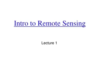 Intro to Remote Sensing