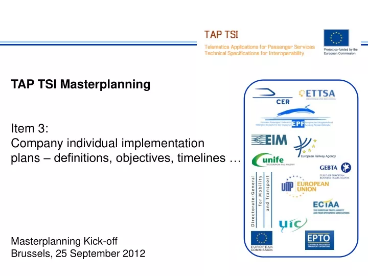 tap tsi masterplanning item 3 company individual