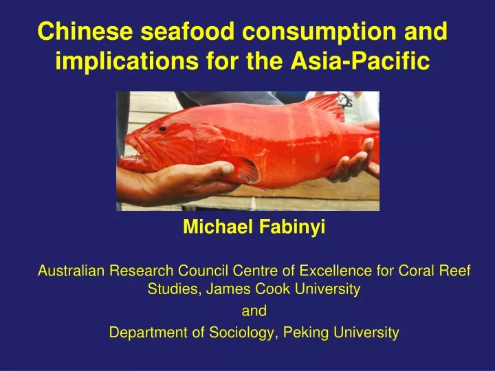 chinese seafood consumption and implications for the asia pacific