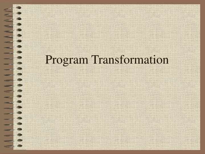 program transformation