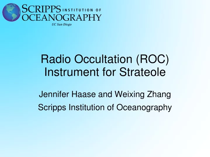 radio occultation roc instrument for strateole