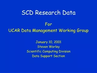 SCD Research Data