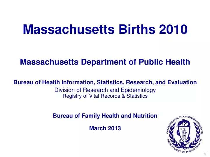 massachusetts births 2010