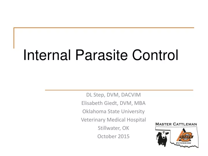 internal parasite control