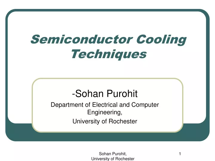 semiconductor cooling techniques