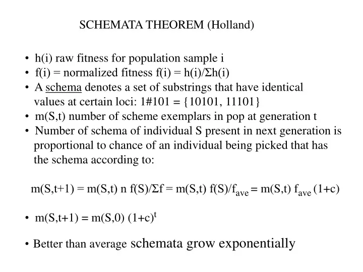 schemata theorem holland