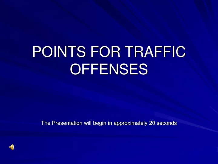 points for traffic offenses