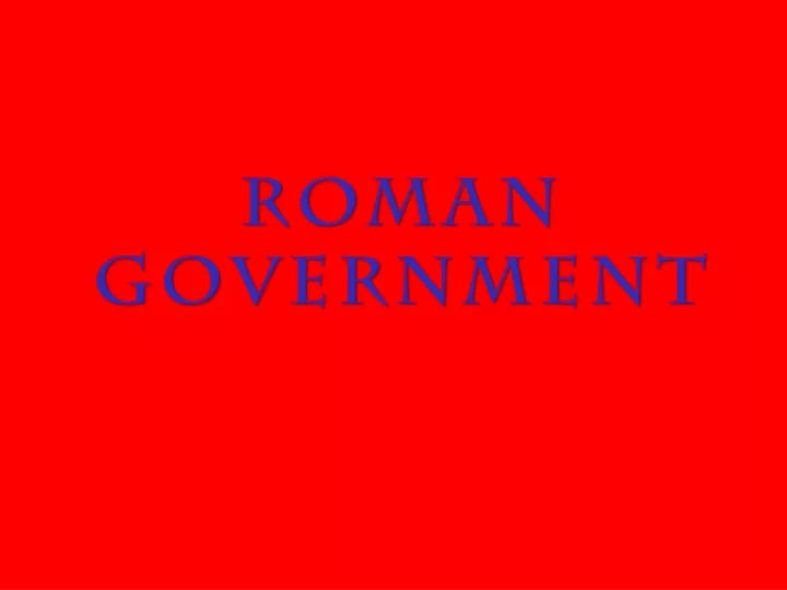 roman government