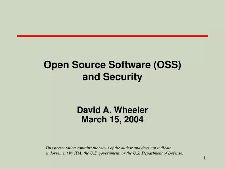 open source software oss and security