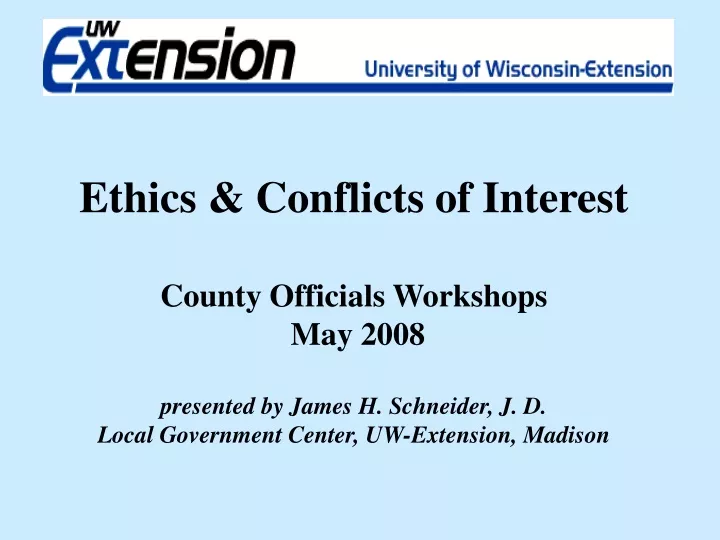 ethics conflicts of interest county officials