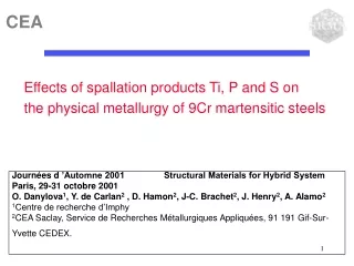Effects of spallation products Ti, P and S on  the physical metallurgy of 9Cr martensitic steels