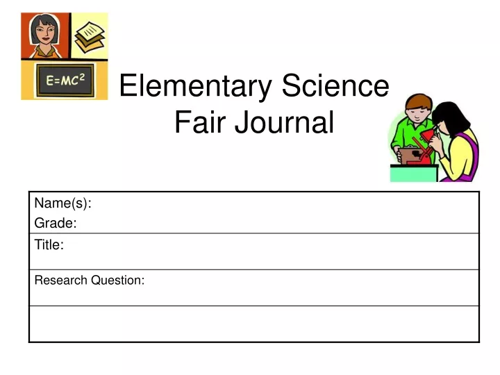 elementary science fair journal