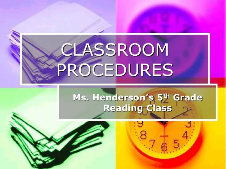 classroom procedures