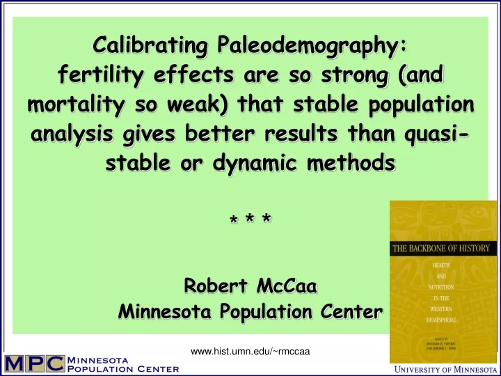 calibrating paleodemography fertility effects