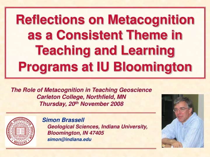 reflections on metacognition as a consistent