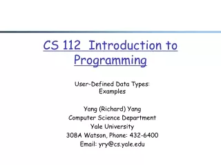 CS 112  Introduction to Programming