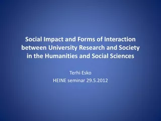 Terhi Esko HEINE  seminar  29.5.2012