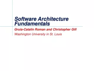 Software Architecture  Fundamentals
