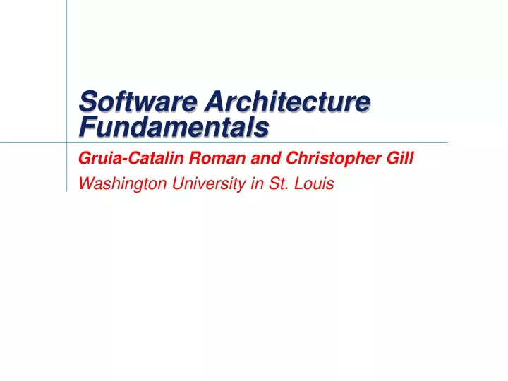 software architecture fundamentals