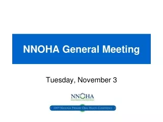 NNOHA General Meeting