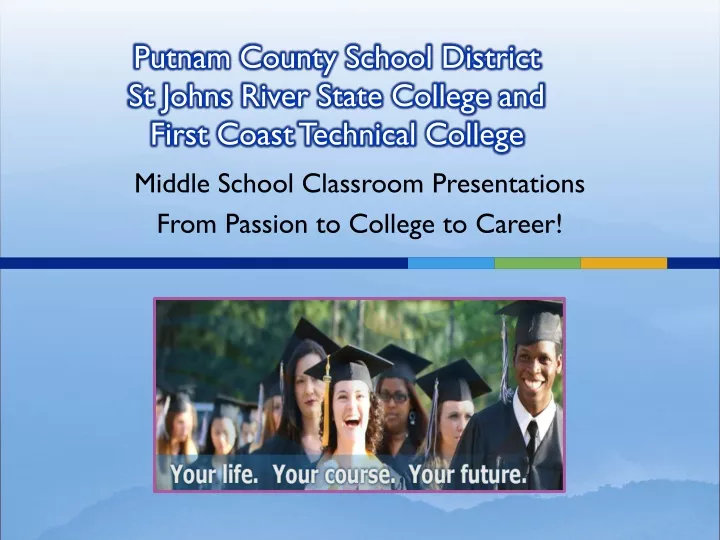 middle school classroom presentations from passion to college to career