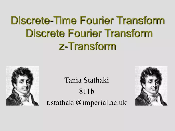 discrete time fourier transform discrete fourier transform z transform