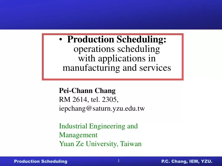 production scheduling operations scheduling with