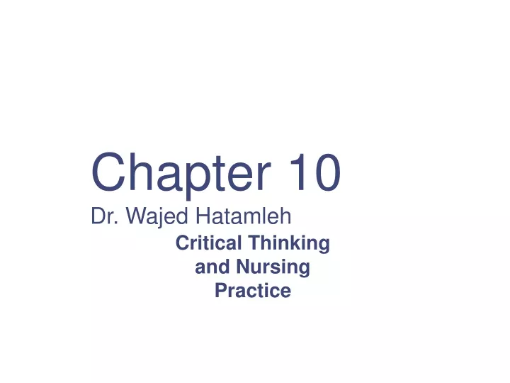 chapter 10 dr wajed hatamleh
