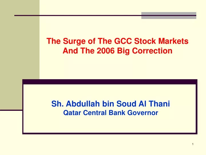 the surge of the gcc stock markets and the 2006