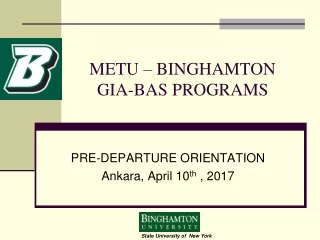 METU – BINGHAMTON  GIA-BAS PROGRAMS