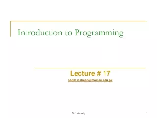 Introduction to Programming