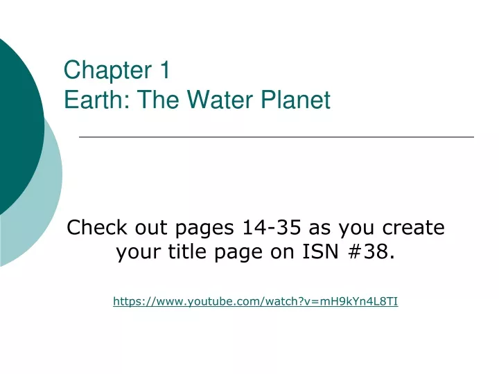 chapter 1 earth the water planet