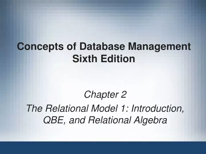 concepts of database management sixth edition
