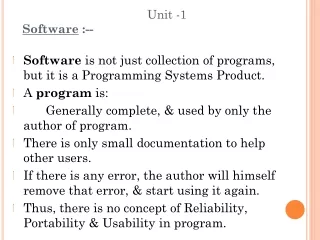 Unit -1  Software  :--