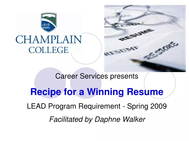 career services presents recipe for a winning