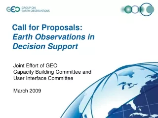 Call for Proposals:  Earth Observations in Decision Support