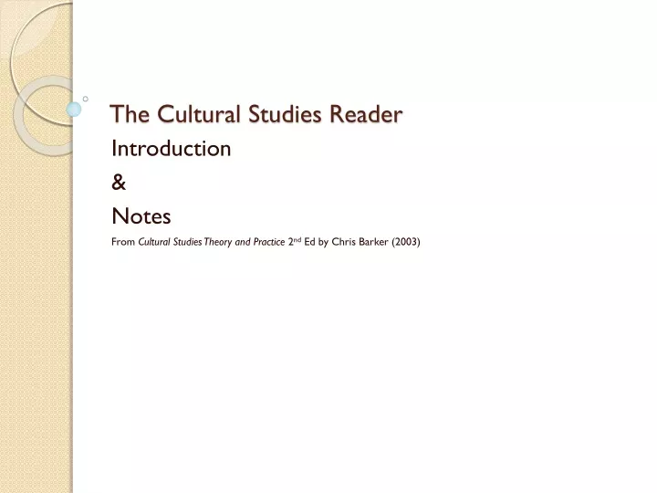 the cultural studies reader