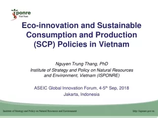 Eco-innovation and Sustainable Consumption and  Production (SCP) Policies in  Vietnam