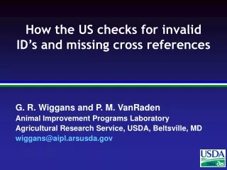 How the US checks for invalid ID’s and missing cross references