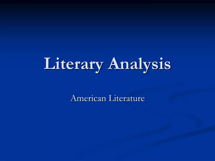 literary analysis