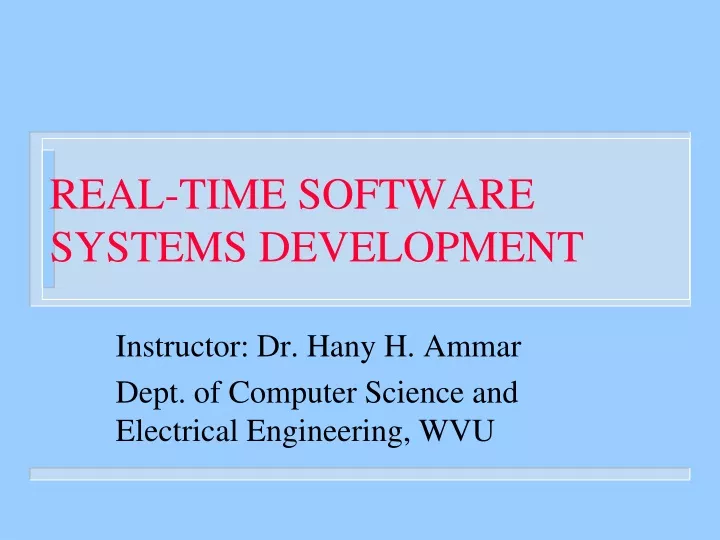 real time software systems development