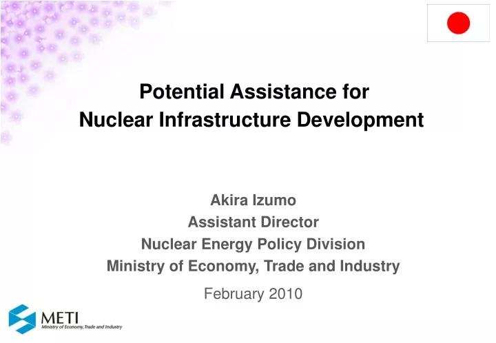 potential assistance for nuclear infrastructure