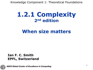 1.2.1 Complexity 2 nd  edition When size matters