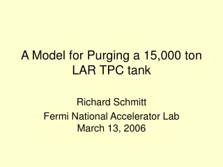 A Model for Purging a 15,000 ton LAR TPC tank